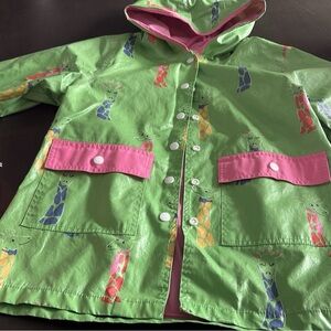 The Beaufort Bonnet Company Green Raincoat with Pink Pockets